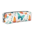 thumbnail image 1 of XMXT Leather Pencil Case, Green Butterfly Print Large Capacity Pencil Pouch for Student Teens Women, 1 of 9