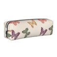 thumbnail image 1 of XMXT Leather Pencil Case, Vintage Colorful Butterfly Large Capacity Pencil Pouch for Student Teens Women, 1 of 9