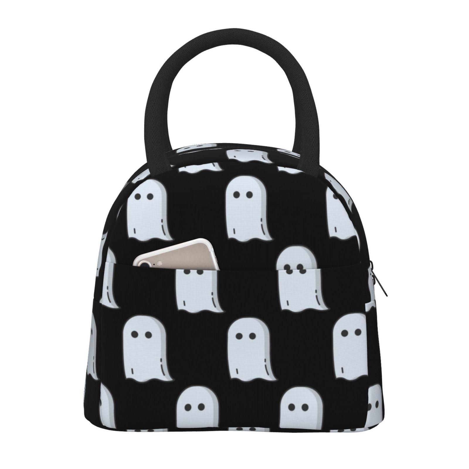 XMXT Lunch Bag Women, Funny Ghost Print Large Lunchbox Insulated Lunch