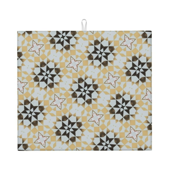 XMXT Microfiber Drying Mats, Polka Dot Pattern Absorbent Dish Drying Mat for Kitchen Counter, 16 x 18 inches