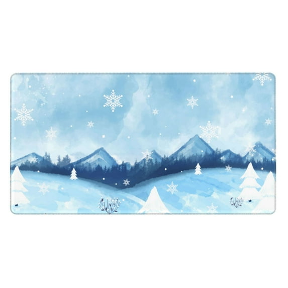 XMXT Non-Slip Gaming Mouse Pad, Beautiful Snowy Landscape Mousepad Computer Keyboard Mats Desk Pads Office Decor Accessories, 15.8"x29.5"