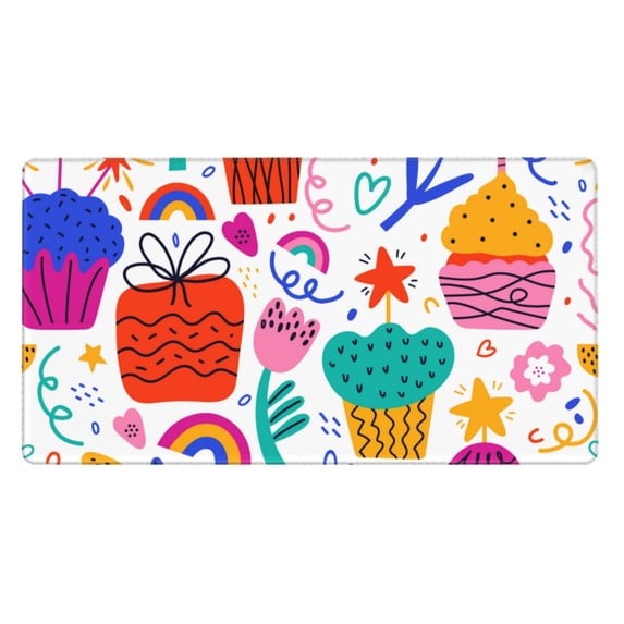 XMXT Non-Slip Gaming Mouse Pad, Colorful Birthday Cakes Mousepad Computer Keyboard Mats Desk Pads Office Decor Accessories, 15.8"x29.5"