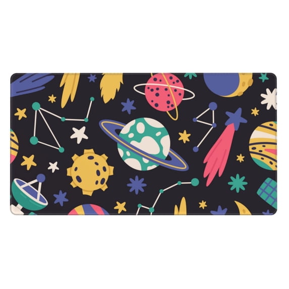 XMXT Non-Slip Gaming Mouse Pad, Colorful Planets Elements Print Mousepad Computer Keyboard Mats Desk Pads Office Decor Accessories, 15.8"x29.5"