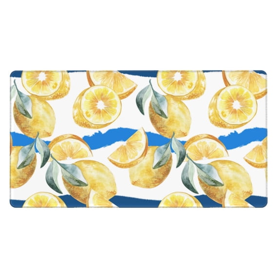 XMXT Non-Slip Gaming Mouse Pad, Lemon Fruit Watercolor Print Mousepad Computer Keyboard Mats Desk Pads Office Decor Accessories, 15.8"x29.5"