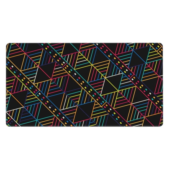 XMXT Non-Slip Gaming Mouse Pad, Line Decorative Print Mousepad Computer Keyboard Mats Desk Pads Office Decor Accessories, 15.8"x29.5"