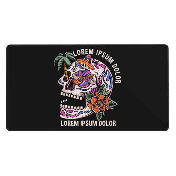 XMXT Non-Slip Gaming Mouse Pad, Lorem Ipsum Dolor Slogan Mousepad Computer Keyboard Mats Desk Pads Office Decor Accessories, 15.8"x29.5"