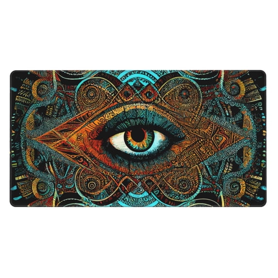 XMXT Non-Slip Gaming Mouse Pad, Persian Eye Print Mousepad Computer Keyboard Mats Desk Pads Office Decor Accessories, 15.8"x29.5"