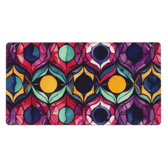 XMXT Non-Slip Gaming Mouse Pad, Watercolor Kaleidoscope Background Mousepad Computer Keyboard Mats Desk Pads Office Decor Accessories, 15.8"x29.5"