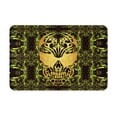 thumbnail image 1 of XMXT Non-Slip Polyester Bathroom Rugs Kitchen Door Mat, Death Tribe Skull Yellow Print Machine Washable Bath Mats Rug for Kitchen Shower Bathtub Decor, 15.7 x 23.6 inches, 1 of 9