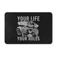 thumbnail image 1 of XMXT Non-Slip Polyester Bathroom Rugs Kitchen Door Mat, Driving Skulls Print Machine Washable Bath Mats Rug for Kitchen Shower Bathtub Decor, 15.7 x 23.6 inches, 1 of 9