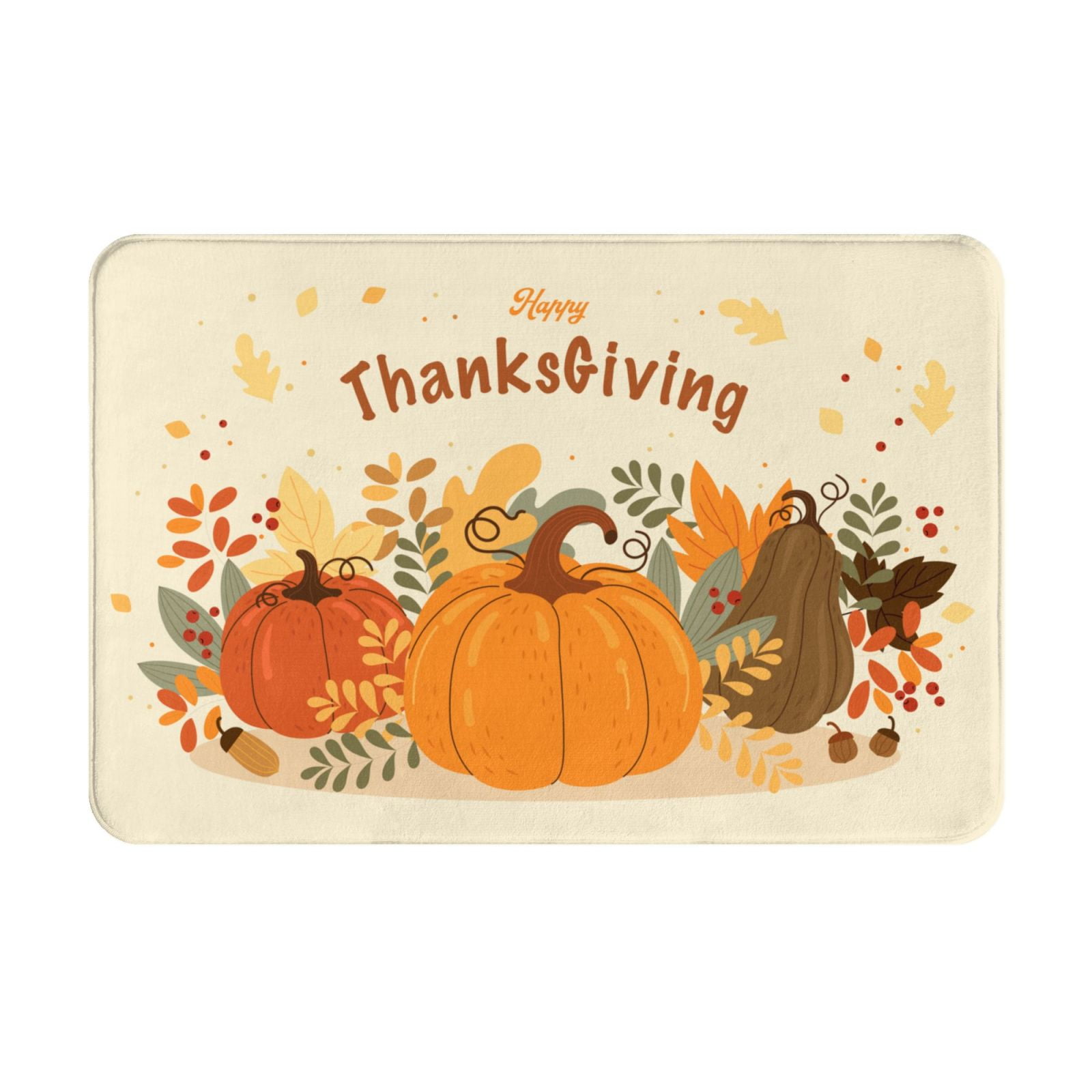 XMXT NonSlip Polyester Bathroom Rugs Kitchen Door Mat, Thanksgiving