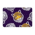 thumbnail image 1 of XMXT Non-Slip Polyester Bathroom Rugs Kitchen Door Mat, Tiger Heads Purple Print Machine Washable Bath Mats Rug for Kitchen Shower Bathtub Decor, 15.7 x 23.6 inches, 1 of 9