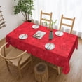 thumbnail image 1 of XMXT Polyester Rectangle Tablecloth, Red Holly Fruit Pattern Waterproof Table Cloth Home Dinner Decor Table Cover for Holiday Party, 54 x 72 inches, 1 of 9