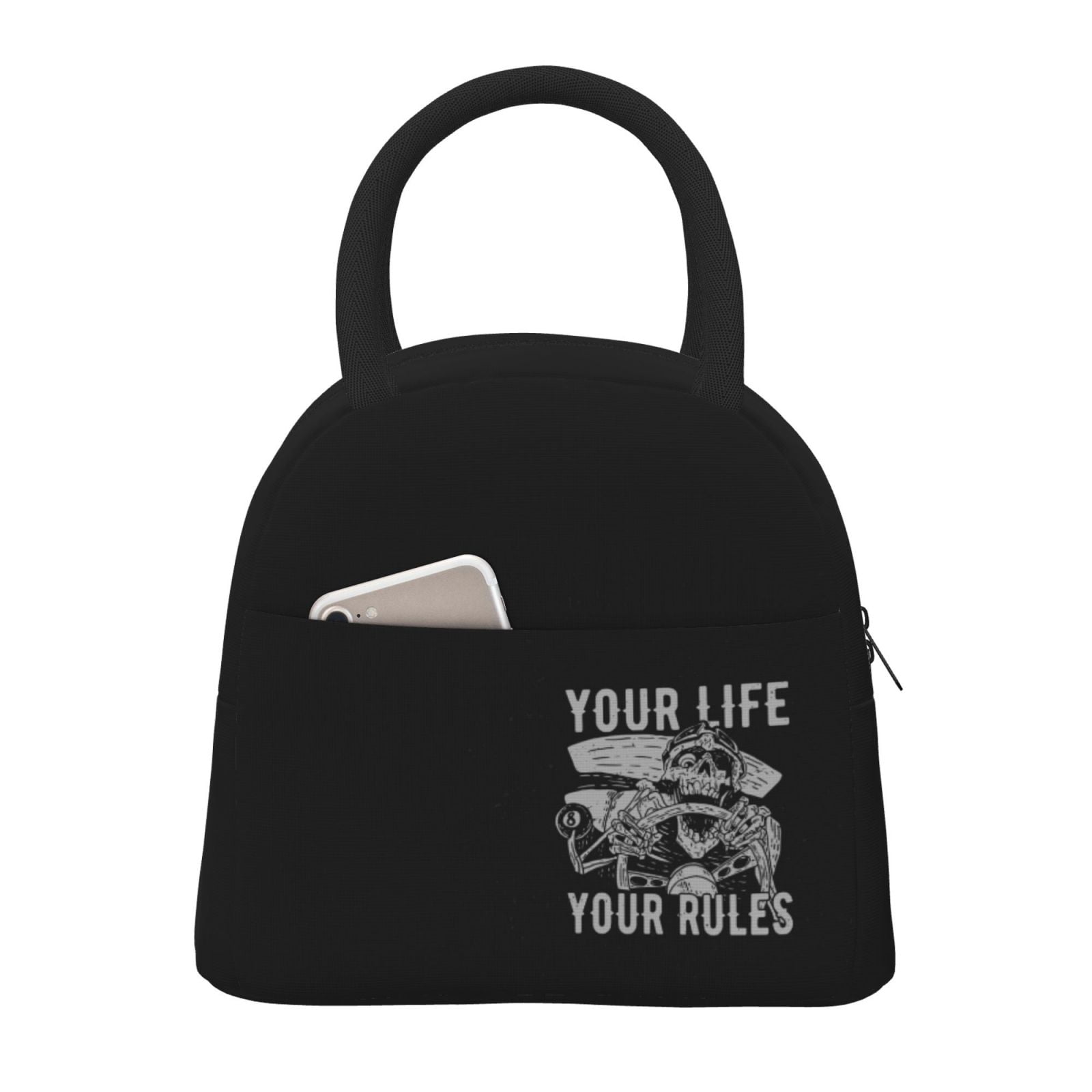lunch box tote bag／black Amazon.com: Black Lunch Bag for Men - Lunch Bag with Zipper