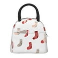 thumbnail image 1 of XMXT Reusable Lunch Bag Women, Colorful Christmas Socks Large Lunchbox Insulated Lunch Box for Work School, Multicolor, 1 of 9
