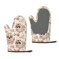 thumbnail image 1 of XMXT Silicone Oven Mitts, Ethnic Style Line Skull Thickened Non-Slip Oven Gloves, 2 Pcs, 1 of 9