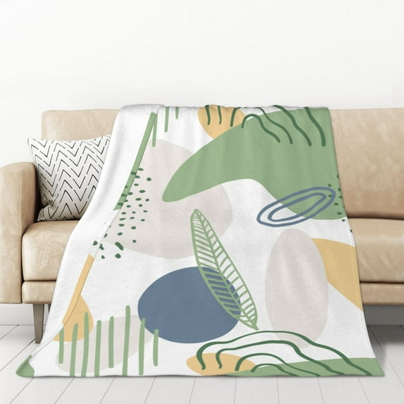 XMXT Throw Blanket, Colorful Abstract Graffiti Flannel Blanket for Bed Sofa, 50 x 70 inches