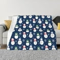 thumbnail image 1 of XMXT Throw Blanket, Cute Snowman Blue Background Machine Washable Blankets for Sofa, 50 x 40 inches, 1 of 9