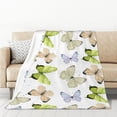 thumbnail image 1 of XMXT Throw Blanket, Light Butterfly Print Flannel Blanket for Bed Sofa, 50 x 70 inches, 1 of 9