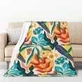 thumbnail image 1 of XMXT Throw Blanket, Lush Foliage Graffiti Flannel Blanket for Bed Sofa, 50 x 70 inches, 1 of 9