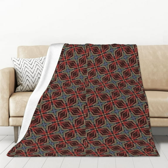 XMXT Throw Blankets, Moroccan Texture Decorative Bed Blanket for Bedroom Sofa, 50 x 70 inches Brown