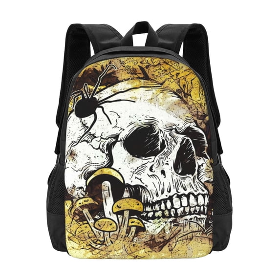 XMXT Travel Laptop Backpack for School Work, Halloween Skeleton Design Large Capacity Bookbag Travel Bag Backpacks for Women Men