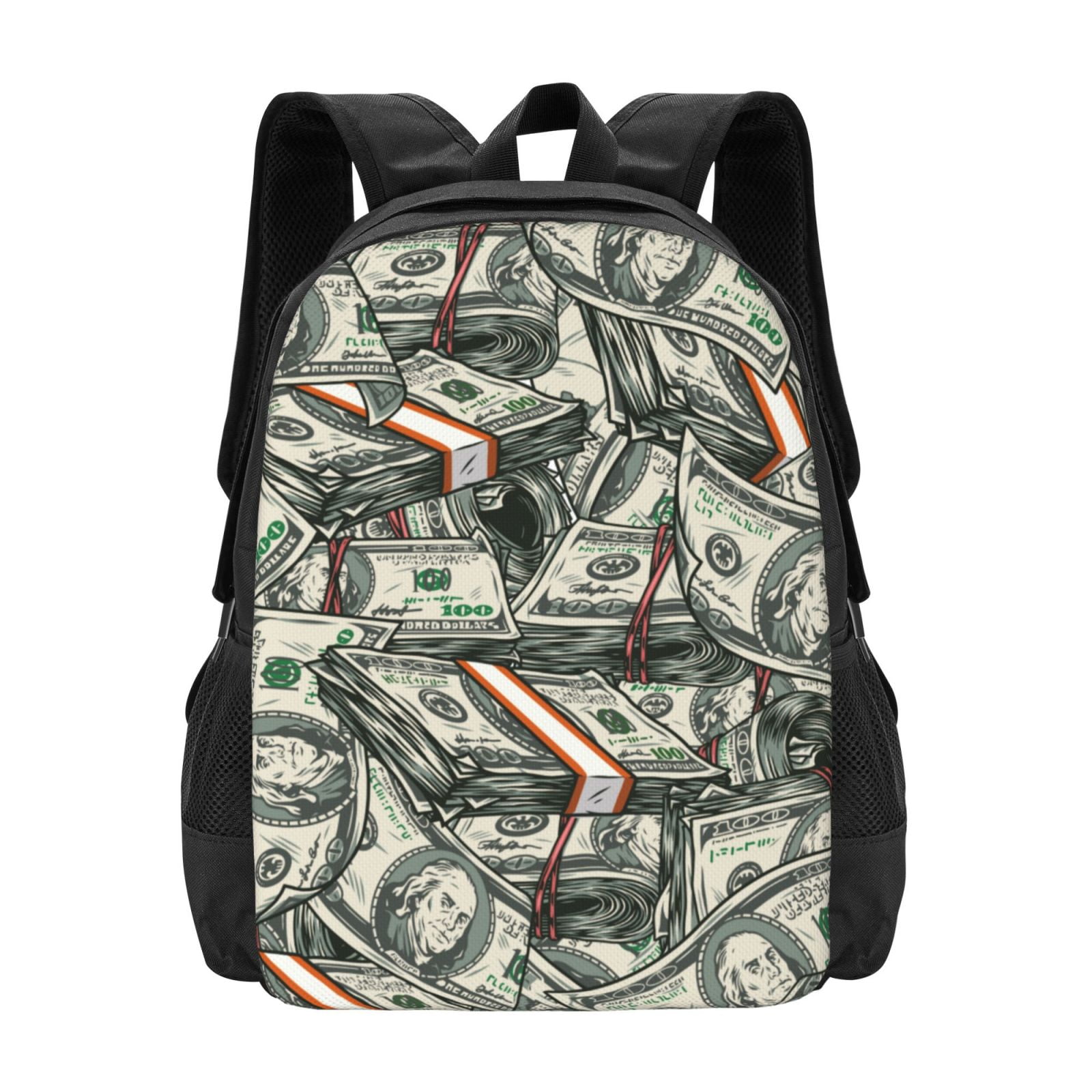 XMXT Travel Laptop Backpack for School Work Money Dollar Print Large Capacity Bookbag Travel Bag Schoolbag Backpacks for Women Men