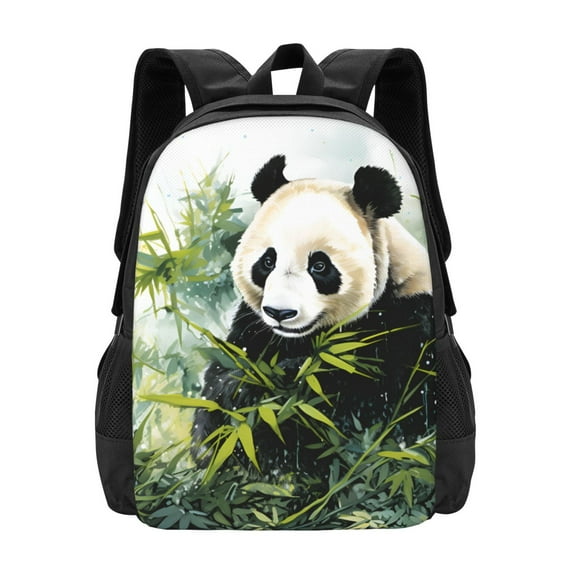 XMXT Travel Laptop Backpack for School Work, Watercolor Panda Illustration Large Capacity Bookbag Travel Bag Schoolbag Backpacks for Women Men