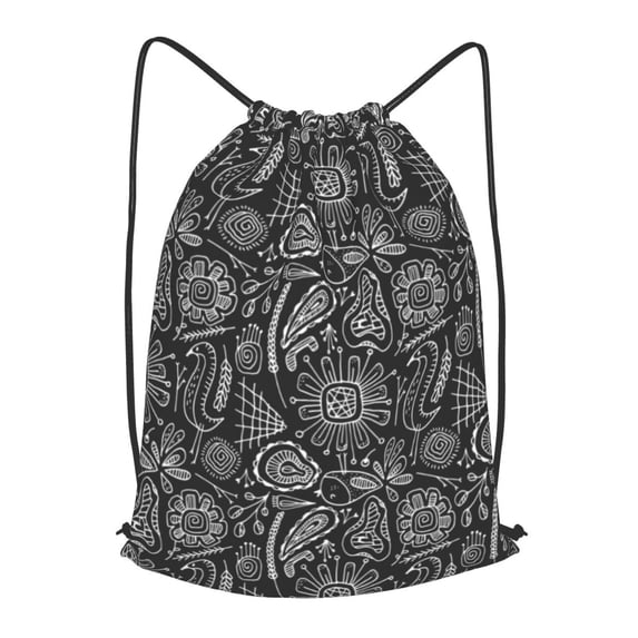 XMXT Unisex Drawstring Backpack for Women Men, Abstract Line Graffiti Waterproof Gym Bag String Bags for Shopping Sport Travel, s