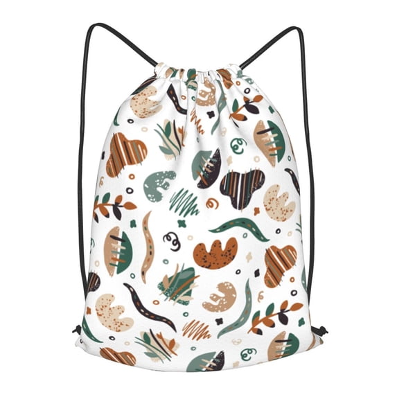 XMXT Unisex Drawstring Backpack for Women Men, Abstract Maple Leaf Jungle Waterproof Gym Bag String Bags for Shopping Sport Travel, m