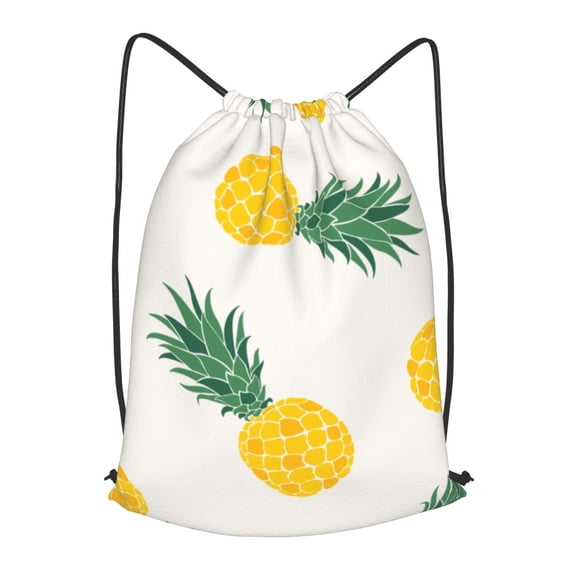 XMXT Unisex Drawstring Backpack for Women Men, Cartoon Pineapple Pattern Waterproof Gym Bag String Bags for Shopping Sport Travel, m
