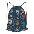 thumbnail image 1 of XMXT Unisex Drawstring Backpack for Women Men, Colorful Skull Patterns Waterproof Gym Bag String Bags for Shopping Sport Travel, m, 1 of 8
