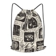thumbnail image 1 of XMXT Unisex Drawstring Backpack for Women Men, Egyptian Elements Background Waterproof Gym Bag String Bags for Shopping Sport Travel, s, 1 of 8