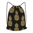 thumbnail image 1 of XMXT Unisex Drawstring Backpack for Women Men, Golden Fruits Pineapple Waterproof Gym Bag String Bags for Shopping Sport Travel, m, 1 of 8
