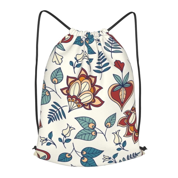 XMXT Unisex Drawstring Backpack for Women Men, Hand Painted Persian Print Waterproof Gym Bag String Bags for Shopping Sport Travel, s