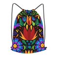 thumbnail image 1 of XMXT Unisex Drawstring Backpack for Women Men, Mexican Decorative Flowering Birds Waterproof Gym Bag String Bags for Shopping Sport Travel, m, 1 of 8
