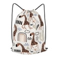 thumbnail image 1 of XMXT Unisex Drawstring Backpack for Women Men, Social Giraffe Background Waterproof Gym Bag String Bags for Shopping Sport Travel, s, 1 of 8