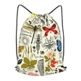 thumbnail image 1 of XMXT Unisex Drawstring Backpack for Women Men, Vintage Painting Dragonfly Butterfly Waterproof Gym Bag String Bags for Shopping Sport Travel, m, 1 of 8