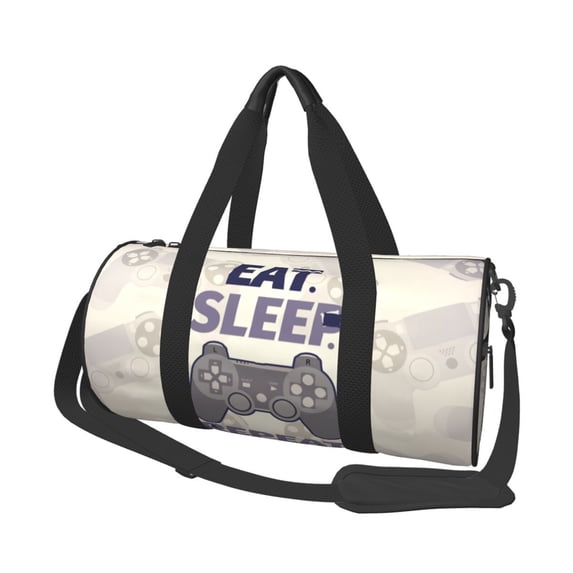XMXT Unisex Large Sports Tote Gym Bag for Women, Cartoon Eat Sleep Game Repeat Weekenders Bags Travel Bag