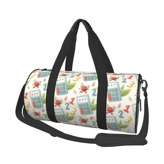 XMXT Unisex Large Sports Tote Gym Bag for Women, Cute Calculator Pattern Weekenders Bags Travel Bag