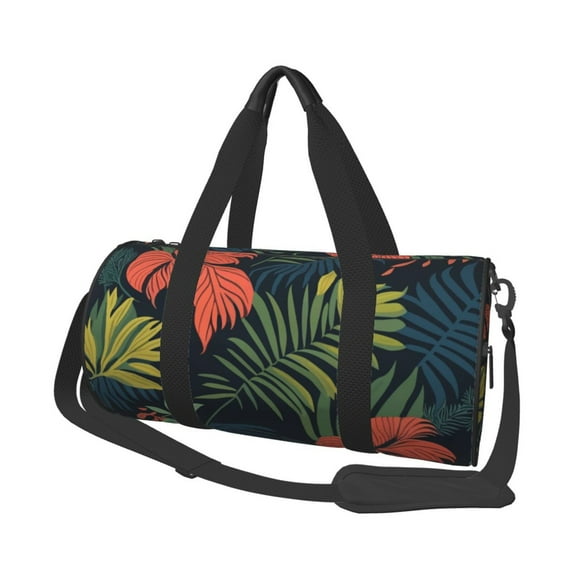 XMXT Unisex Large Sports Tote Gym Bag for Women, Jungle Tropical Floral Print Weekenders Bags Travel Bag