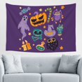 thumbnail image 1 of XMXT Wall Tapestry, Pumpkin Ghost Purple Background Wall Decor Tapestry for Bedroom, 60 x 40 inches, 1 of 9