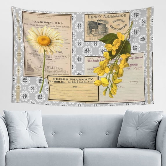 XMXT Wall Tapestry, Vintage Magazine Print Wall Decor Tapestry for Bedroom, 60 x 40 inches Multicolor