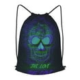 thumbnail image 1 of XMXT Waterproof Gym Bag, Cool Neon Skeleton Print Drawstring Backpack for Men, m Black, 1 of 8