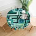 thumbnail image 1 of XMXT Waterproof Round Table Cloth, Abstract Electronic Patterns Tablecloth Polyester Table Cover for Home Kitchen Dining Party Room Decor, 60 inches, 1 of 8