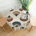thumbnail image 1 of XMXT Waterproof Round Table Cloth, Abstract Geometric Illustration Tablecloth Polyester Table Cover for Home Kitchen Dining Party Room Decor, 60 inches, 1 of 8