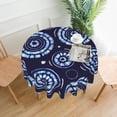 thumbnail image 1 of XMXT Waterproof Round Table Cloth, Blue Dots Decoration Tablecloth Polyester Table Cover for Home Kitchen Dining Party Room Decor, 60 inches, 1 of 8