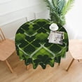 thumbnail image 1 of XMXT Waterproof Round Table Cloth, Lucky Clovers Geometric Print Tablecloth Polyester Table Cover for Home Kitchen Dining Party Room Decor, 60 inches, 1 of 8