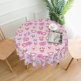 thumbnail image 1 of XMXT Waterproof Table Cloth, Love Heart Pink Candy Polyester Round Tablecloth for Dining Party Decor, 60 inches, 1 of 8
