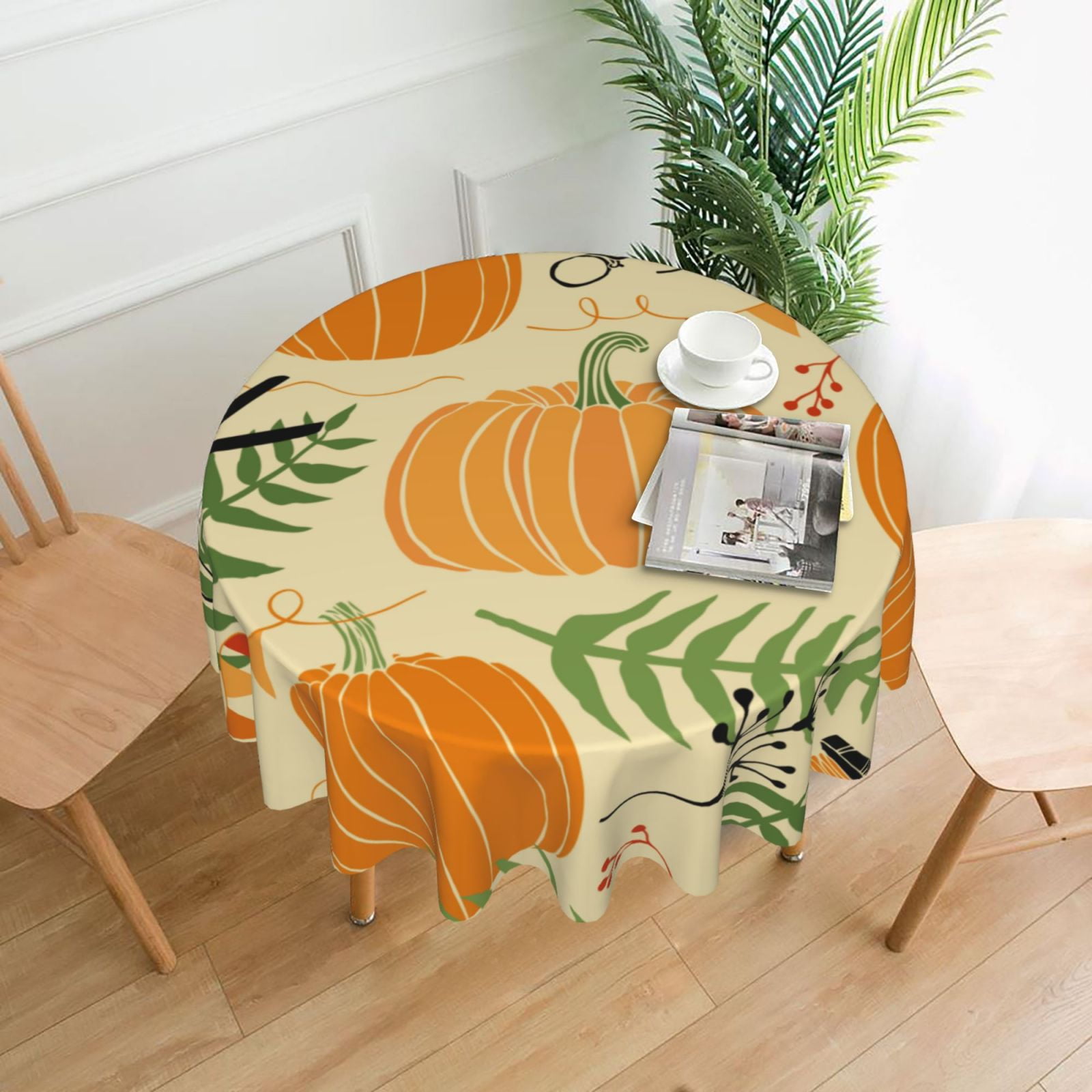 XMXT Waterproof Table Cloth, Pumpkin Mature Illustration Polyester ...